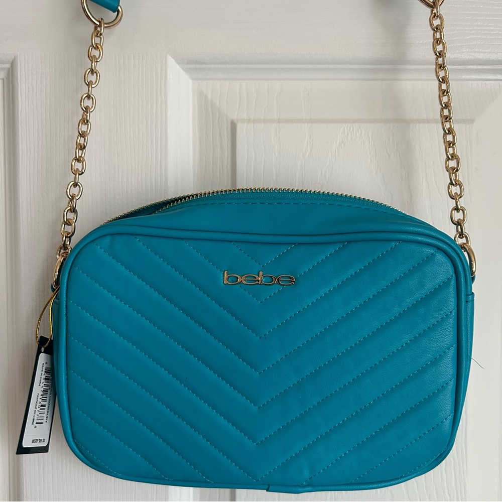 Bebe vintage crossbody teal purse nwt